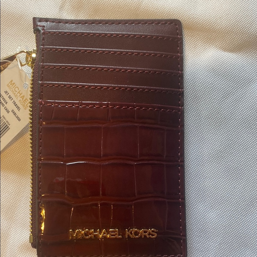 Michael Kors Burgundy Card Case - Picture 3 of 4